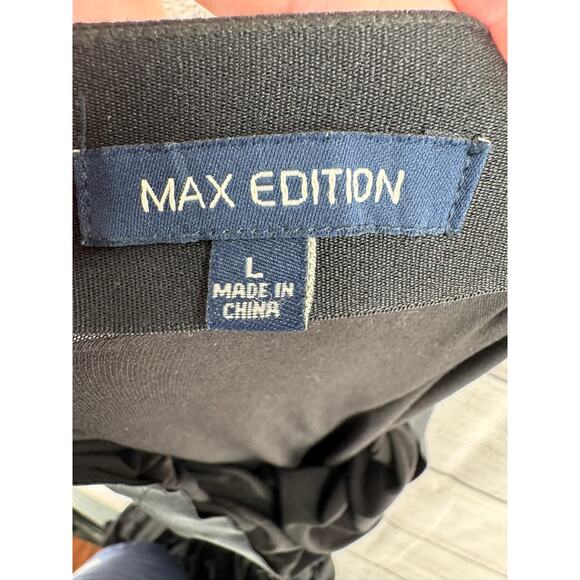 Max Edition Tulil Pull On Maxi Skirt Womens Large Black Stretch - Picture 6 of 10